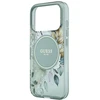 Dėklas Guess IML Flowers Pearl Strap MagSafe iPhone 18 Pro / 17 Pro žalias