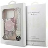 Guess IML Flowers virvelė MagSafe dėklas skirtas Apple iPhone 17 Pro rožinės spalvos