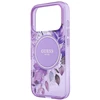 Dėklas Guess IML Flowers Pearl Strap MagSafe skirtas iPhone 18 Pro Max / 17 Pro Max, violetinis