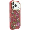 Dėklas Guess IML Glitter Blossom Roses do iPhone 18 Pro Max / 17 Pro Max bordo spalvos