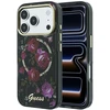 Dėklas Guess IML Glitter Blossom Roses MagSafe skirtas iPhone 18 Pro Max / 17 Pro Max juodas