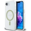 Guess IML Glitter Circle MagSafe iPhone 16e dėklas – skaidrus