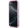 Dėklas Guess IML Glitter Flowers Triangle MagSafe do iPhone 18 Pro Max / 17 Pro Max violetinė