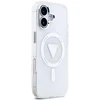 Dėklas Cg Mobile Sas Guess Case Magsafe IML Gradient Case With Print Triangle Logo &amp; Sidabrinis Metal Camera Mygtukai For iPhone 17 Transparent