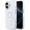 Dėklas Cg Mobile Sas Guess Case Magsafe IML Gradient Case With Print Triangle Logo &amp; Sidabrinis Metal Camera Mygtukai For iPhone 17 Transparent