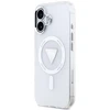 Dėklas Cg Mobile Sas Guess Case Magsafe IML Gradient Case With Print Triangle Logo &amp; Sidabrinis Metal Camera Mygtukai For iPhone 17 Transparent