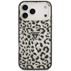 Dėklas Guess IML Leopard Glitter Triangle Logo MagSafe do iPhone 18 Pro Max / 17 Pro Max juoda