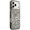 Dėklas Guess IML Leopard Glitter Triangle Logo MagSafe do iPhone 18 Pro Max / 17 Pro Max juoda