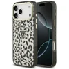 Dėklas Guess IML Leopard Glitter Triangle Logo MagSafe do iPhone 18 Pro Max / 17 Pro Max juoda