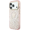 Dėklas Guess IML Leopard Glitter Triangle Logo MagSafe do iPhone 18 Pro / 17 Pro rožinė