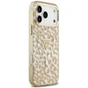Dėklas Guess IML Leopard Glitter Triangle Logo MagSafe do iPhone 18 Pro / 17 Pro ruda