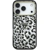 Dėklas Guess IML Leopard Glitter Triangle Logo MagSafe do iPhone 18 Pro / 17 Pro juoda