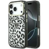 Dėklas Guess IML Leopard Glitter Triangle Logo MagSafe do iPhone 18 Pro / 17 Pro juoda