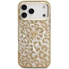 Dėklas Guess IML Leopard Glitter Triangle Logo MagSafe do iPhone 18 Pro / 17 Pro ruda
