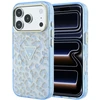 Dėklas Guess IML Leopard Glitter Triangle Logo MagSafe Case for iPhone 17 Pro / 18 Pro - Mėlyna