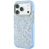 Dėklas Guess IML Leopard Glitter Triangle Logo MagSafe Case for iPhone 17 Pro / 18 Pro - Mėlyna