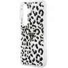 Guess IML leopardo rašto trikampio formos „MagSafe“ dėklas, skirtas „Samsung Galaxy S26“, juodas