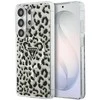 Guess IML leopardo rašto trikampio formos „MagSafe“ dėklas, skirtas „Samsung Galaxy S26 Ultra“, juodas