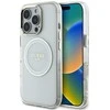 Originalus Dėklas GUESS IML Metal Colored Circle Classic Logo MagSafe skirtas Apple iPhone 16 Pro Max baltos spalvos