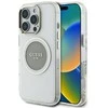 Originalus Dėklas GUESS IML Metal Colored Circle Classic Logo MagSafe skirtas Apple iPhone 16 Pro pilkos spalvos