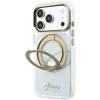 Dėklas Guess IML Ring Stand 360 Script Metal Logo MagSafe Case for iPhone 17 Pro Max / 18 Pro Max - Transparent