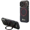 Guess IML Ring Stand 360 Script Metal Logo MagSafe dėklas, skirtas iPhone 18 Pro Max / 17 Pro Max, bordo spalvos