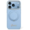 Dėklas Guess IML Ring Stand 360 Script Metal Logo MagSafe Case for iPhone 17 Pro Max / 18 Pro Max - Light Mėlyna
