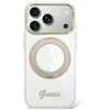 Dėklas Guess IML Ring Stand 360 Script Metal Logo MagSafe Case for iPhone 17 Pro / 18 Pro - Transparent