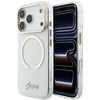 Dėklas Guess IML Script Metal MagSafe, skirtas iPhone 18 Pro / 17 Pro, skaidrus