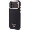 Dėklas Guess Kevlar Triangle Logo MagSafe do iPhone 18 Pro Max / 17 Pro Max bordo spalvos