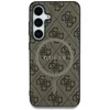 Dėklas Guess Leather 4G Colored Ring Classic Logo MagSafe Samsung Galaxy S25 Ultra rudos spalvos