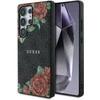 Guess Leather 4G Flowers Print Metal Classic Logo MagSafe Samsung Galaxy S25 Ultra dėklas telefonui juodos spalvos
