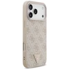 Dėklas Guess Leather 4G Triangle Strass MagSafe Case for iPhone 17 Pro Max / 18 Pro Max - Rožinė
