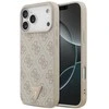 Guess Leather 4G Triangle Strass MagSafe dėklas skirtas Apple iPhone 17 Pro Max rožinės spalvos