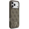 Dėklas Guess Leather 4G Triangle Strass MagSafe Case for iPhone 17 Pro Max / 18 Pro Max - Brown