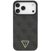 Dėklas Guess Leather 4G Triangle Strass MagSafe Case for iPhone 17 Pro Max / 18 Pro Max - Juodas