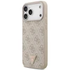 Dėklas Guess Leather 4G Triangle Strass MagSafe Case for iPhone 17 Pro Max / 18 Pro Max - Rožinė