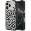 GUESS dėklas, skirtas IPHONE 17 Pro, suderinamas su MagSafe GUHMP17LHLEGTGLK (PC TPU su leopardo rašto blizgučiais), juodas
