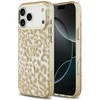 Guess Leopard Glitter MagSafe dėklas skirtas Apple iPhone 17 Pro Max rudos spalvos