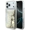 Guess Liq dėklas. Glitter 4 Charms skirtas Apple iPhone 17 Pro Max aukso spalvos