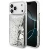 Guess Liq. Glitter Charms dėklas skirtas Apple iPhone 17 Pro Max sidabro spalvos