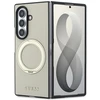 Dėklas Guess Magnetic Ring Stand Grained Classic Logo MagSafe do Samsung Galaxy Z Fold8 Ultra smėlio spalva
