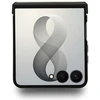 Dėklas Guess Magnetic Ring Stand Grained Classic Logo MagSafe do Samsung Galaxy Z Flip8 smėlio spalva
