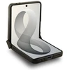 Dėklas Guess Magnetic Ring Stand Grained Classic Logo MagSafe do Samsung Galaxy Z Flip8 smėlio spalva
