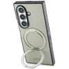Dėklas Guess Magnetic Ring Stand Grained Classic Logo MagSafe do Samsung Galaxy Z Fold8 Ultra smėlio spalva