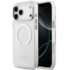 Guess Metal Outline MagSafe dėklas skirtas Apple iPhone 17 Pro Max sidabro spalvos