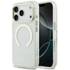 Guess Metal Outline MagSafe dėklas, skirtas iPhone 18 Pro / 17 Pro, auksinis