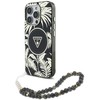 Guess Palm Trees Triangle Pearl Strap MagSafe - dėklas skirtas Apple iPhone 16 Pro juodas