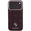 Dėklas Guess Peony 4G Small Logo MagSafe do iPhone 18 Pro / 17 Pro bordo spalvos