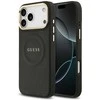GUESS dėklas, skirtas IPHONE 17 Pro Max, suderinamas su MagSafe GUHMP17XPSAMSECK (PU W/ Peony Hot Stamp) juodas